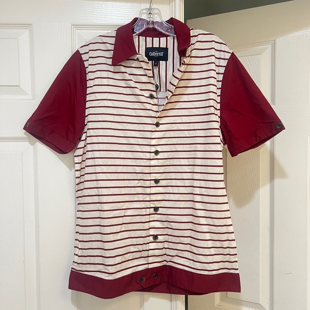 Collectif "DAVID STRIPED" 50s STREIFEN KURZARM Herren HEMD Rockabilly NWNT sz S‎